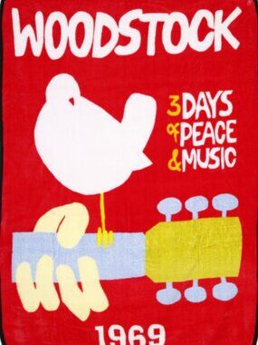 Woodstock 1969 Logo Blanket ~ Officially Licensed ~ 50" x 60" ~ Brand New!
